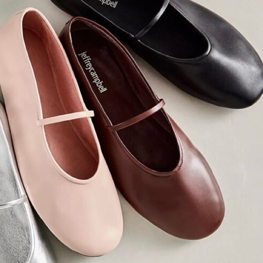 JEFFREY CAMPBELL ‘Dancerina’ Brown Mary Jane Flats